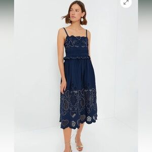 Sea New York Navy Jeanetta Eyelet Sleeveless Dress size 4